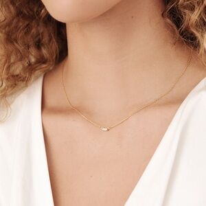 Women's Baguette CZ Diamond Necklace Gold Minimalist Jewelry Cubic Zirconia